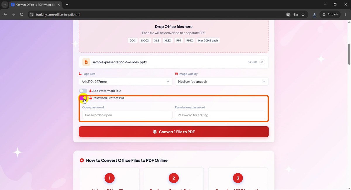 Password protection fields