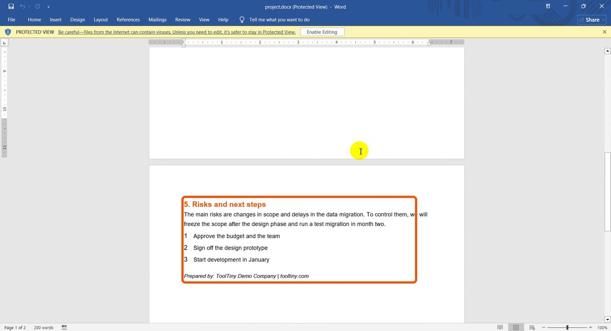 Second page of the converted Word document