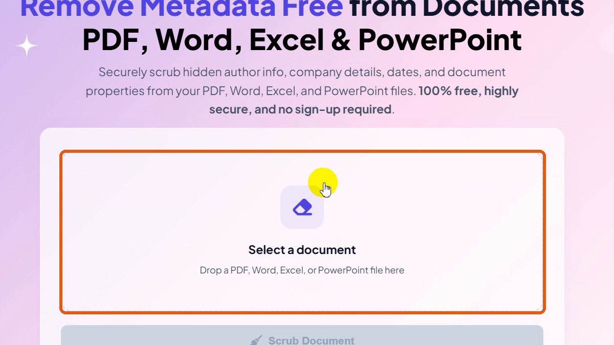 Select a document upload area